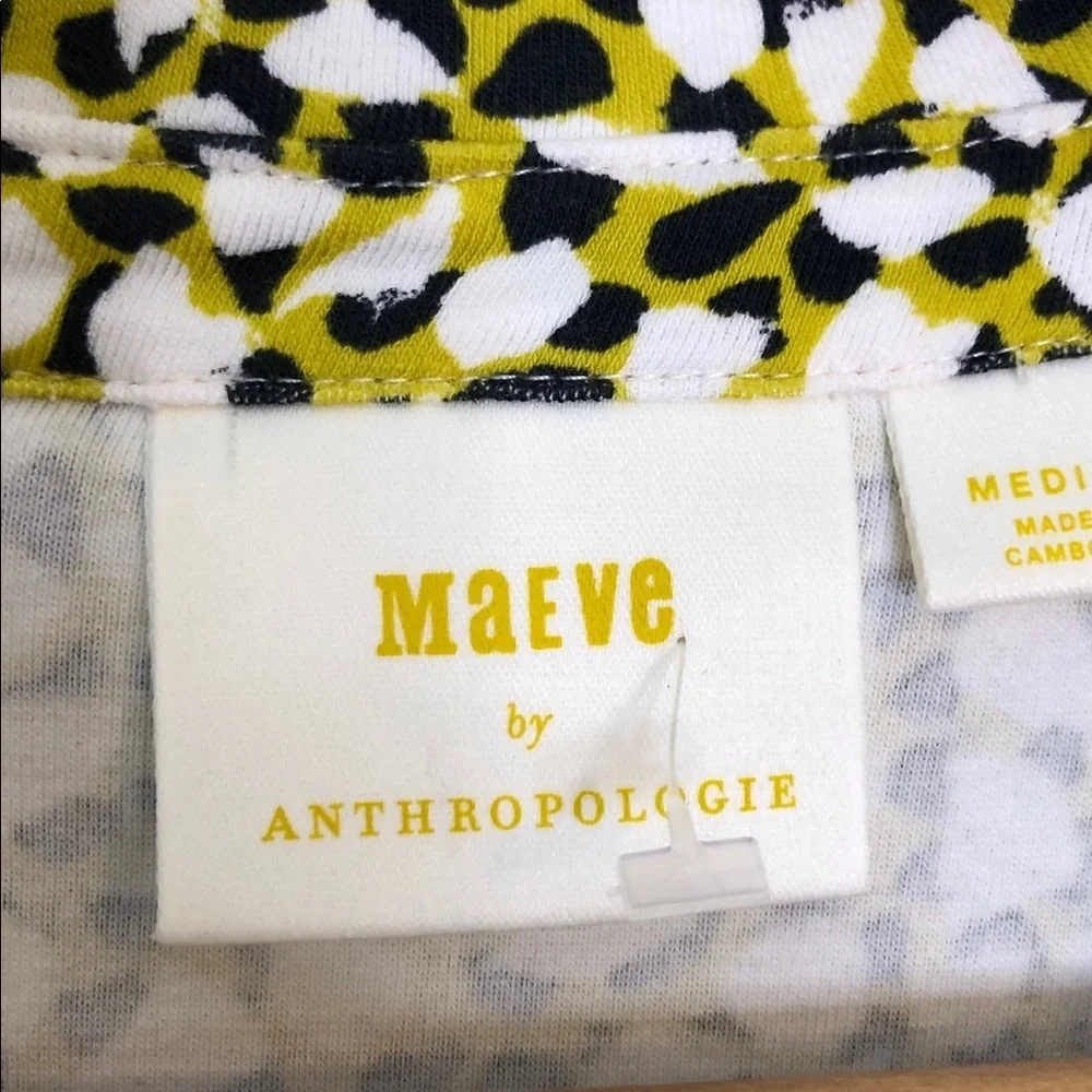 Maeve by Anthropologie Yellow and Black Floral Blouse Size M - Picture 3 of 13